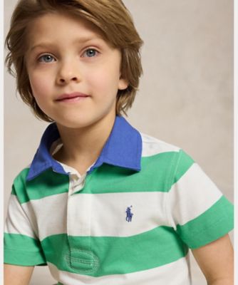 プ*読様 「新品」Polo Country Ralph Lauren ラグビーシ ストライプド コットン ショートスリーブ ラグビー シャツ