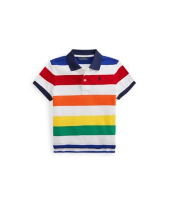 ＜POLO RALPH LAUREN CHILDRENS WEAR ＞ストライプド　クロップド　コットン　メッシュ　ポロシャツ