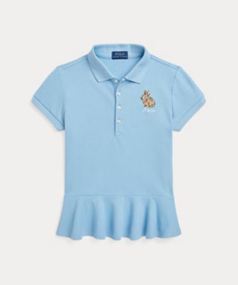 ＜POLO RALPH LAUREN CHILDRENS WEAR ＞バニー　ストレッチ　メッシュ　ペプラム　ポロシャツ　ＣＷＰＯＫＮＩＧ８０２０５９１