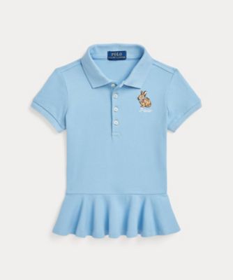 POLO RALPH LAUREN CHILDRENS WEAR /ポロ ラルフ ローレン チルドレンズウェア バニー　ストレッチ　メッシュ　ペプラム　ポロシャツ　ＣＷＰＯＫＮＩＲ８０２０５１７