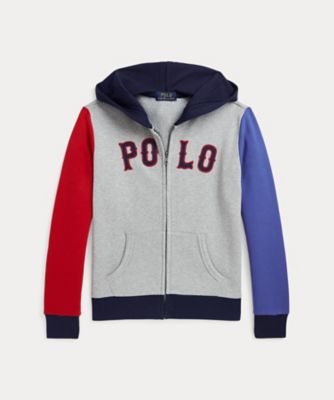 POLO RALPH LAUREN CHILDRENS WEAR /ポロ ラルフ ローレン チルドレンズウェア ベースボールロゴ フリース フルジップ フーディ CWPOKNIY8021402