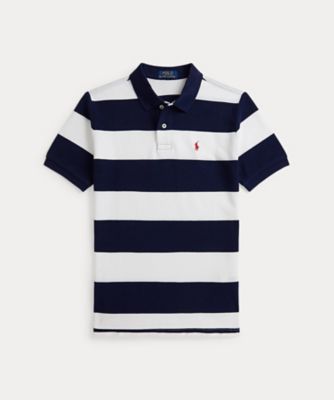 ＜POLO RALPH LAUREN CHILDRENS WEAR ＞ストライプド　コットン　メッシュ　ポロシャツ　ＣＷＰＯＫＮＩＹ８０２１６５８