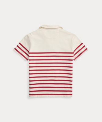 Polo ベア ストライプド コットン ポロシャツ
