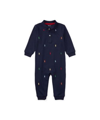 ＜三越伊勢丹/公式＞ POLO RALPH LAUREN CHILDRENS WEAR /ポロ ラルフ ローレン チルドレンズウェア コットン インターロック カバーオール 410ネイビー ベビー用ロンパース・カバーオール【三越伊勢丹/公式】