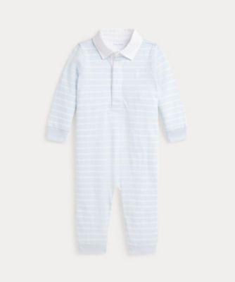 POLO RALPH LAUREN CHILDRENS WEAR /ポロ ラルフ ローレン チルドレンズウェア ストライプド コットン ラグビー カバーオール