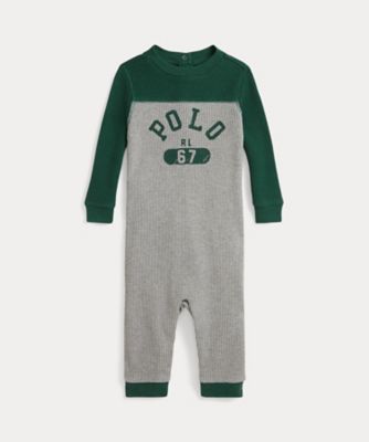 POLO RALPH LAUREN CHILDRENS WEAR /ポロ ラルフ ローレン チルドレンズウェア ロゴ　ワッフルニット　コットン　カバーオール　ＣＷＰＯＯＰＣＩ３３２０３３２