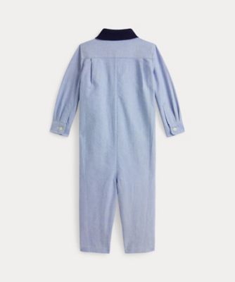 Polo ベア コットン オックスフォード カバーオール