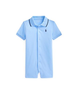 ＜三越伊勢丹/公式＞ POLO RALPH LAUREN CHILDRENS WEAR /ポロ ラルフ ローレン チルドレンズウェア ソフト コットン ポロ ショートオール 400ブルー ベビー用ロンパース・カバーオール【三越伊勢丹/公式】