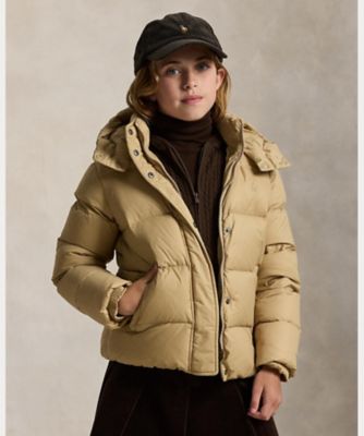 【極美品♡レザーワッペン】ラルフローレン　ボア付きダウンジャケット　フーデッド POLO RALPH LAUREN CHILDRENSWEAR（ボーイズ ＆ ガールズ