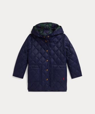 チェック キルテッド リバーシブル フーデッド ジャケット