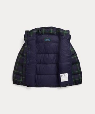 チェック ダウン フーデッド ジャケット
