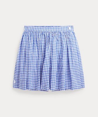 ＜POLO RALPH LAUREN CHILDRENS WEAR ＞ギンガム　リネンコットン　ラップ　スコート　ＣＷＰＯＳＨＯＧ７６２００３２