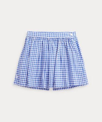 ＜POLO RALPH LAUREN CHILDRENS WEAR ＞ギンガム　リネンコットン　ラップ　スコート　ＣＷＰＯＳＨＯＲ７６２００２９