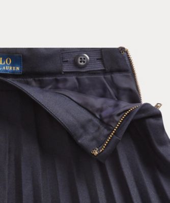 Polo Ralph Lauren ネイビー プリーツスカート XS プリーテッド ウール スカート | POLO RALPH LAUREN CHILDRENS