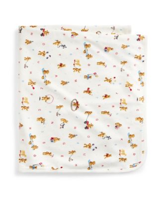 アルファベット　ベア　コットン　ブランケット