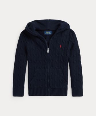 ＜POLO RALPH LAUREN CHILDRENS WEAR ＞ケーブル　コットン　フーデッド　フルジップ　セーター　ＣＷＰＯＳＷＥＢ６８２０５５７