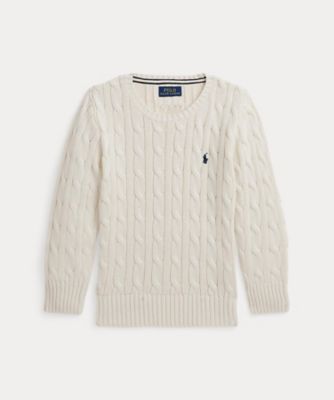 【美品】即完売ラルフローレン ケーブル編みフルジップコットンニットセーター現行品 POLO RALPH LAUREN（ポロ・ラルフローレン） ラルフローレンボーイズ