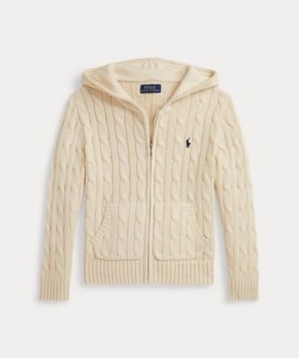POLO RALPH LAUREN CHILDRENS WEAR /ポロ ラルフ ローレン チルドレンズウェア ケーブル コットン フーデッド フルジップ セーター CWPOSWEB6820647