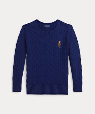 POLO RALPH LAUREN CHILDRENS WEAR /ポロ ラルフ ローレン チルドレンズウェア Polo ベア ケーブルニット コットン セーター CWPOSWEB6820659 400ブルー トップス【三越伊勢丹/公式】