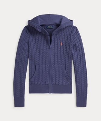 ＜POLO RALPH LAUREN CHILDRENS WEAR ＞ミニケーブル　コットン　フルジップ　フーディ　ＣＷＰＯＳＷＥＧ６８２０５４６