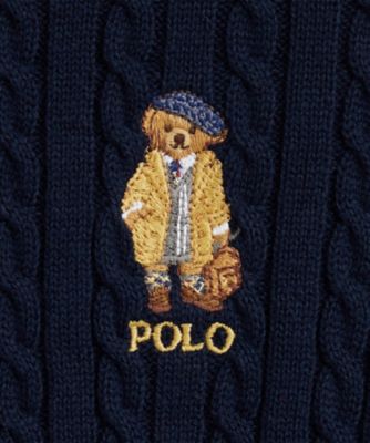 ポロラルフローレン ベア刺繍カーディガン Polo ベア ミニケーブル コットン カーディガン
