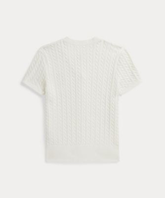 Polo ベア ケーブル コットン Vネック カーディガン