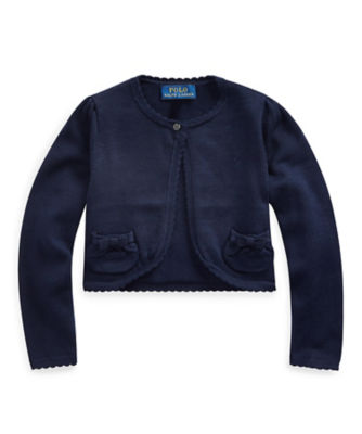 ＜POLO RALPH LAUREN CHILDRENS WEAR ＞スカラップドトリム　コットン　カーディガン