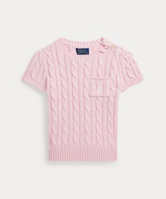 ＜POLO RALPH LAUREN CHILDRENS WEAR ＞ケーブルニット　コットン　ショートスリーブ　セーター　ＣＷＰＯＳＷＥＲ６８２０４２５