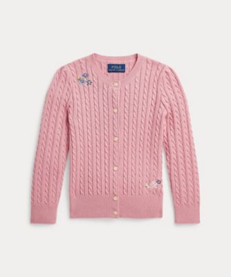 ＜POLO RALPH LAUREN CHILDRENS WEAR ＞フローラル　ミニケーブル　コットン　カーディガン