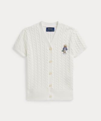 ＜POLO RALPH LAUREN CHILDRENS WEAR ＞Ｐｏｌｏ　ベア　ケーブル　コットン　Ｖネック　カーディガン　ＣＷＰＯＳＷＥＲ６８２０５９３