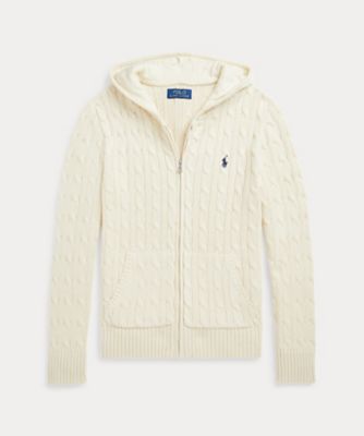 POLO RALPH LAUREN CHILDRENS WEAR /ポロ ラルフ ローレン チルドレンズウェア ケーブル　コットン　フーデッド　フルジップ　セーター