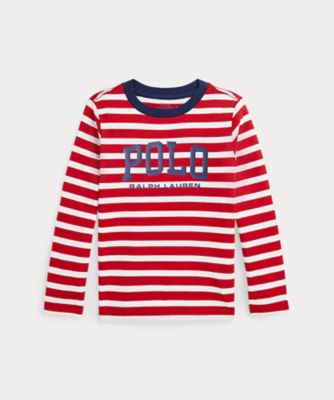 POLO RALPH LAUREN CHILDRENS WEAR /ポロ ラルフ ローレン チルドレンズウェア ロゴ ストライプド コットン ロングスリーブ Tシャツ CWPOTSHB8020997