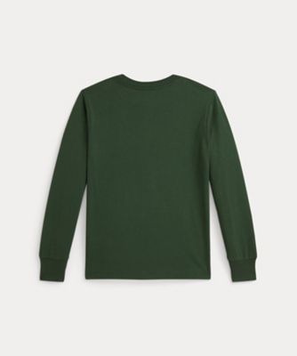 新品タグ付き★ラルフローレン 長袖カットソー Mサイズ グリーン緑 ロンT コットン ロングスリーブ グラフィック Tシャツ