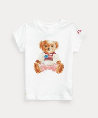 【よしこ】ラルフローレン ポロベア ロゴコットンTシャツ えんじ Polo ベア コットン ジャージー Tシャツ