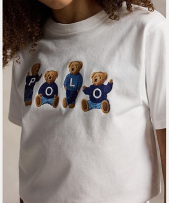 新作◇ラルフローレン ポロベア ロゴコットンTシャツ えんじ 2T Polo ベア ロゴ コットン ジャージー Tシャツ