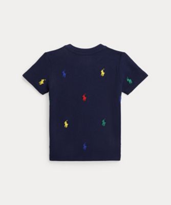 ラスト1点◇ラルフローレンポロポニーメッシュTシャツ ネイビー 7/130 Polo ポニー コットン メッシュ Tシャツ