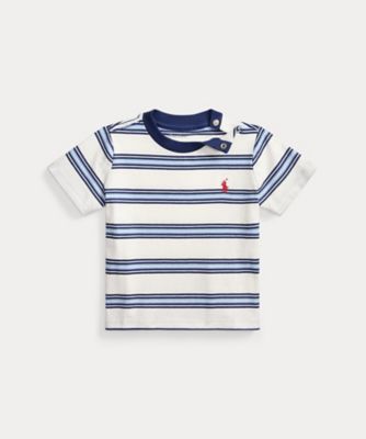ラルフローレン　近年モデル　国内正規品　ストレッチコットンシャツ　ポニー刺繡 ストライプド コットン ジャージー Tシャツ