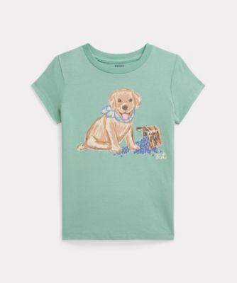 ＜POLO RALPH LAUREN CHILDRENS WEAR ＞ドッグプリント　コットン　ジャージー　Ｔシャツ　ＣＷＰＯＴＳＨＲ８０２０５２４