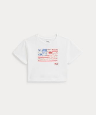 ＜POLO RALPH LAUREN CHILDRENS WEAR ＞フローラル　フラッグ　コットン　ジャージー　ボクシー　Ｔシャツ　ＣＷＰＯＴＳＨＲ８０２０５２６