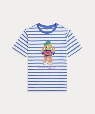 ＜POLO RALPH LAUREN CHILDRENS WEAR ＞Ｐｏｌｏ　ベア　ストライプド　コットン　ジャージー　Ｔシャツ　ＣＷＰＯＴＳＨＹ８０２１０２７