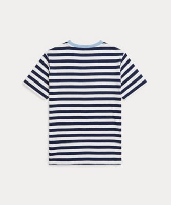 ストライプド コットン ジャージー リンガー Tシャツ