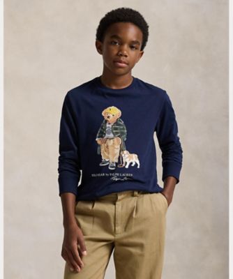 レア新品　　ポロラルフローレン　ポロベアコットン長袖Tシャツ　レディースMサイズ POLO RALPH LAUREN ラルフローレン ガールズ ポロベアー 長袖T