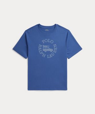 美品★RL コットン ジャージー Tシャツ ブルー ロゴ コットン ジャージー Tシャツ CWPOTSHY8021290