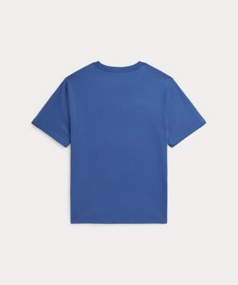 美品★RL コットン ジャージー Tシャツ ブルー ロゴ コットン ジャージー Tシャツ CWPOTSHY8021290