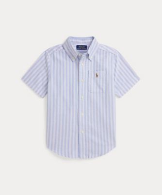 POLO RALPH LAUREN CHILDRENS WEAR /ポロ ラルフ ローレン チルドレンズウェア ストライプド コットン オックスフォード ショートスリーブ シャツ CWPOWOVB6820617