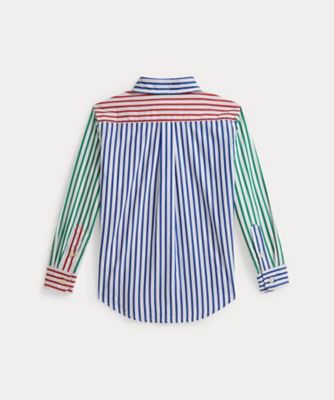 ストライプド コットン ポプリン ファン シャツ