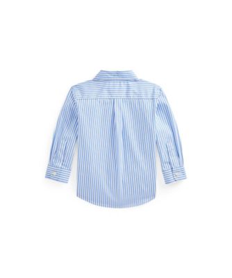未使用ラルフローレン ストライプド コットン ポプリン シャツ サイズ 160 ストライプド コットン ポプリン シャツ | ラルフ ローレン公式