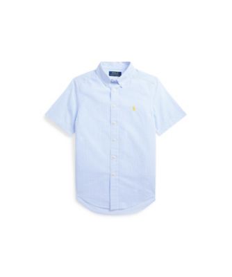 ＜三越伊勢丹/公式＞ POLO RALPH LAUREN CHILDRENS WEAR /ポロ ラルフ ローレン チルドレンズウェア ストライプド シアサッカー ショートスリーブ シャツ 400ブルー トップス【三越伊勢丹/公式】