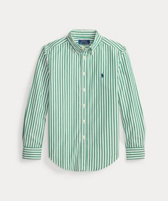 ストライプド コットン ポプリン シャツ