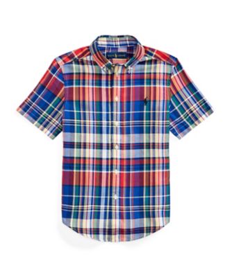 コットン　マドラス　シャツ